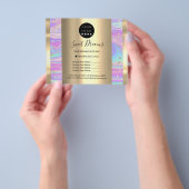 Aangepaste Logo Beauty Makeup Price List Hologragr Flyer (Hand)