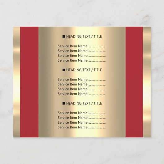 Aangepaste Logo Beauty Salon Makeup-prijslijst roo Flyer (Achterkant)