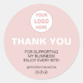 Aangepaste Logo Bedankt Bakkerij Business Ronde Sticker (Voorkant)