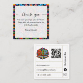 Aangepaste logo Bedankt Couponkaart Bestelling inv Kortingskaartje