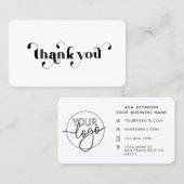 Aangepaste logo Bedankt Retro Bold Typografie Visitekaartje (Voorkant / Achterkant)