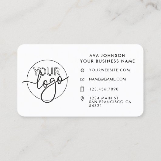 Aangepaste logo Bedankt Retro Bold Typografie Visitekaartje (Achterkant)