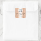 Aangepaste Logo Bedankt voor het kopen van Koraal Vierkante Sticker (Tas)