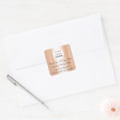 Aangepaste Logo Bedankt voor het kopen van Koraal Vierkante Sticker (Envelop)