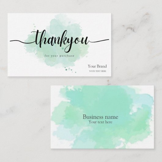 Aangepaste logo bedankt voor je aankoop visitekaartje (Voorkant / Achterkant)