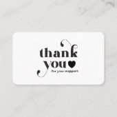 Aangepaste Logo Bedankt voor uw steun Retro Visitekaartje (Voorkant)