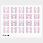 Aangepaste Logo Bedankt Winkelen Kortingscode Pink Vierkante Sticker (Vel)