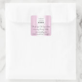 Aangepaste Logo Bedankt Winkelen Kortingscode Pink Vierkante Sticker (Tas)