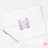 Aangepaste Logo Bedankt Winkelen Kortingscode Pink Vierkante Sticker (Envelop)