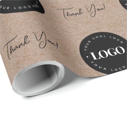 Aangepaste Logo bedrijf Hartelijk dank Cadeaupapier (Rol Hoek)