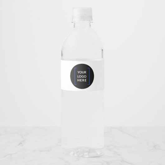 Aangepaste Logo | Bedrijf Minimalist Waterfles Etiket (Voorkant)