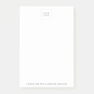 Aangepaste logo bedrijf naam witte sticky minimali post-it® notes