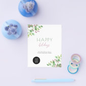 Aangepaste logo bedrijfs-vakantiekaart flyer (Enkel)