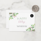 Aangepaste logo bedrijfs-vakantiekaart notitiekaartje (Voorkant / Achterkant in situ)