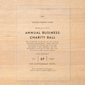 Aangepaste Logo Bedrijfsbedrijf Dinner Party Event Acryl Uitnodigingen (Voorkant)