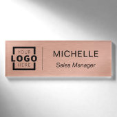 Aangepaste Logo Bedrijfsmedewerker Personeel Roos Naambadge (Voorkant)