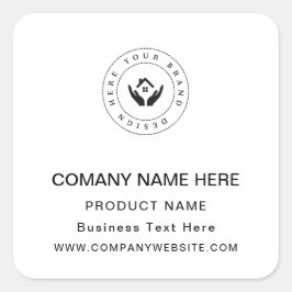 Aangepaste Logo Bedrijfsnaam Persoonlijke tekst &  Vierkante Sticker