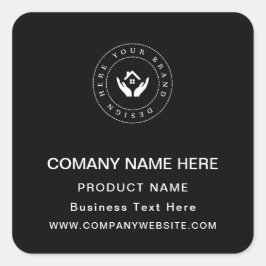 Aangepaste Logo Bedrijfsnaam Persoonlijke tekst &  Vierkante Sticker