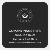 Aangepaste Logo Bedrijfsnaam Persoonlijke tekst &  Vierkante Sticker (Voorkant)