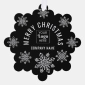 Aangepaste Logo Bedrijfsnaam Sneeuwvlok Vrolijk Ke Ornament Kaart (Voorkant)