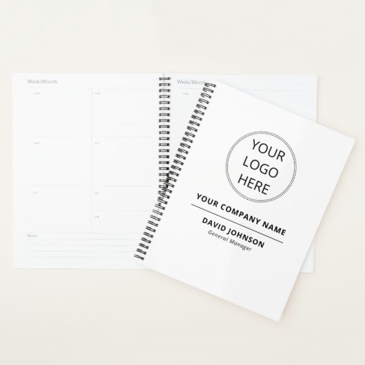 Aangepaste logo bedrijfsnaam werknemer naam planner (Display)