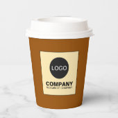Aangepaste Logo-bekers | Branded koffiekopjes met  Papieren Bekers (Achterkant)