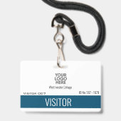 Aangepaste Logo Bezoekers Gasten Bedrijfsnaam ID   Badge (Voorzijde met lanyard)