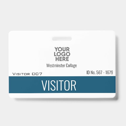 Aangepaste Logo Bezoekers Gasten Bedrijfsnaam ID   Badge (Voorzijde)