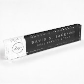 Aangepaste Logo Black Elegant Professional Naambordje