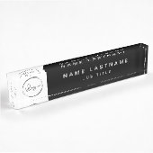 Aangepaste Logo Black Elegant Professional Naambordje