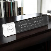 Aangepaste Logo Black Elegant Professional Naambordje