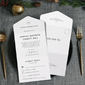 Aangepaste Logo Black White Business Event Party R All In One Uitnodiging