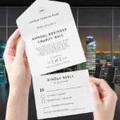 Aangepaste Logo Black White Business Event Party R All In One Uitnodiging