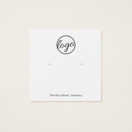 Aangepaste Logo Black White Square Earring Holger Vierkante Visitekaartjes