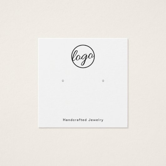 Aangepaste Logo Black White Square Earring Holger Vierkante Visitekaartjes (Voorkant)