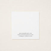 Aangepaste Logo Black White Square Earring Holger Vierkante Visitekaartjes (Achterkant)