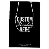 Aangepaste Logo Black Zakelijke geschenkzak Medium Cadeauzakje (Achterkant)