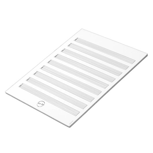 Aangepaste Logo Blank Guitar Tablature Notitieblok (Schuin)