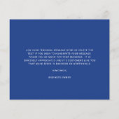 Aangepaste logo blauwe budget bedankkaart (Achterkant)