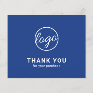Aangepaste logo blauwe budget bedankkaart