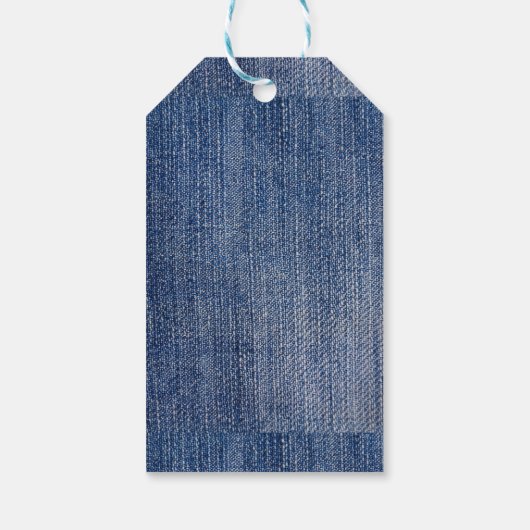 Aangepaste logo blauwe denim afdrukken cadeaulabel (Achterkant)