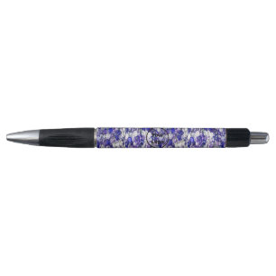 Aangepaste logo blauwe glazen kristalkogels pen
