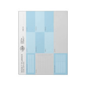 Aangepaste Logo blauwe grijs eenvoudige, niet-geda Notitieblok (Linkerzijde)