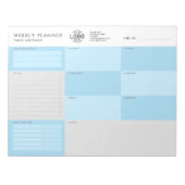 Aangepaste Logo blauwe grijs eenvoudige, niet-geda Notitieblok (Voorkant)