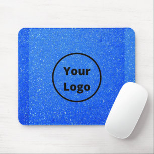 Aangepaste logo blauwe, onbewerkt oppervlak muismat