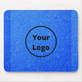 Aangepaste logo blauwe, onbewerkt oppervlak muismat (Voorkant)