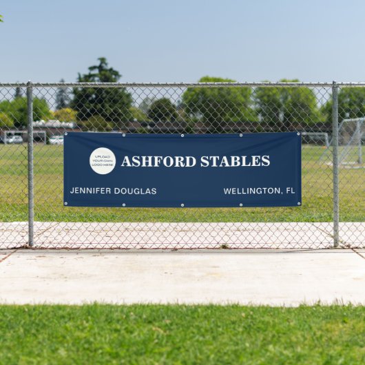Aangepaste Logo Blue Equestrian Stall Horse Show Spandoek (Insitu)