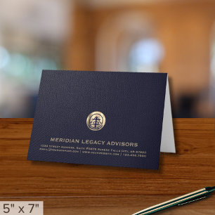 Aangepaste Logo Blue Gold bedankkaart Notitiekaartje