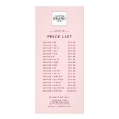 Aangepaste Logo Blush Price Service List Reclamekaart (Achterkant)