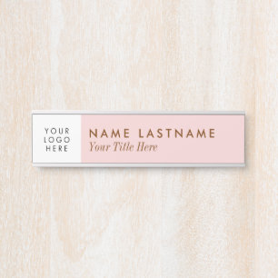 Aangepaste Logo Blush roze moderne, eenvoudige mei Deurbordje